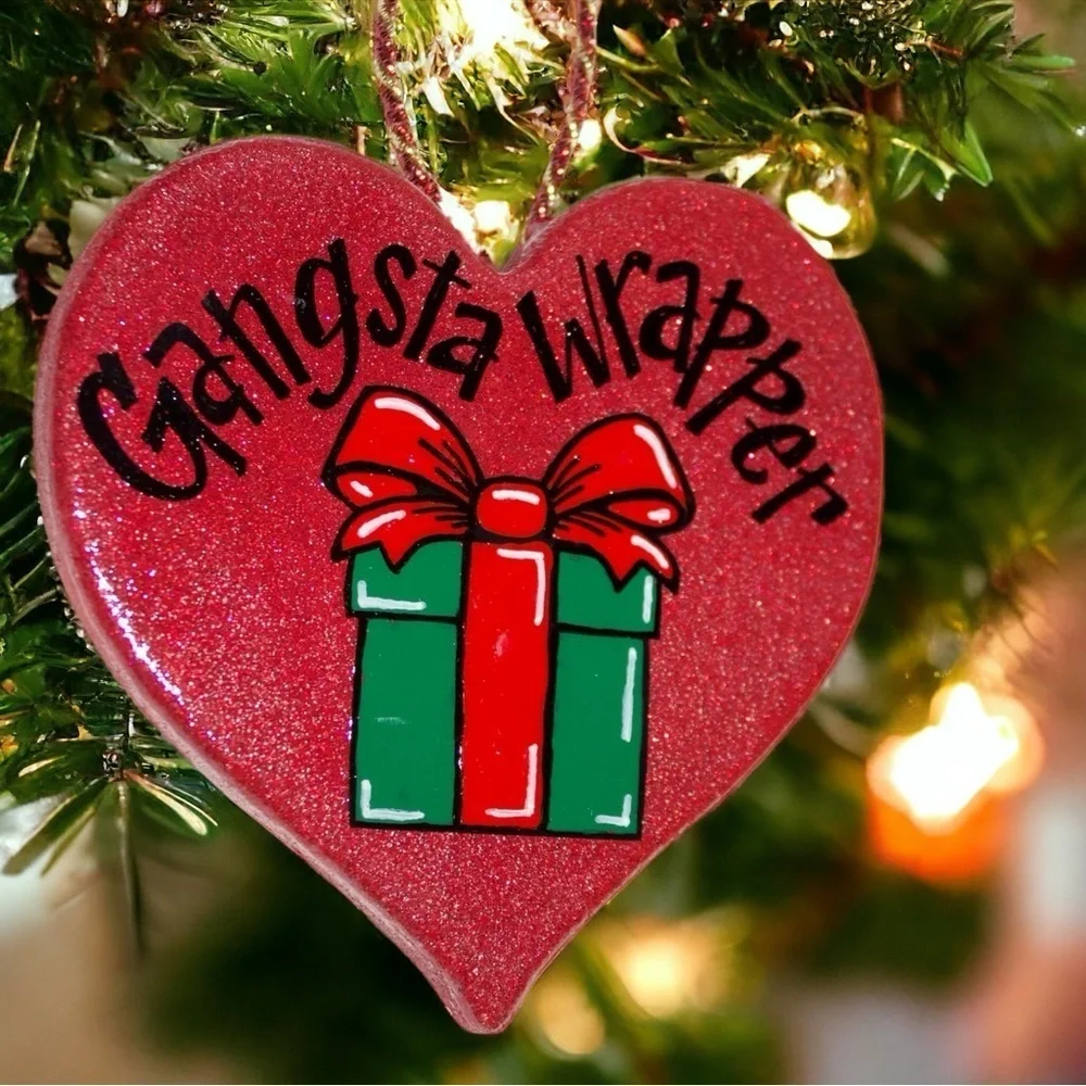 Holiday Hustler: Gangsta Wrapper Christmas Ornament for the Gift-Wrapping MVPs!